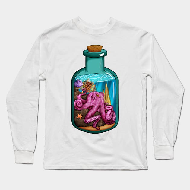 Octopus Jar Long Sleeve T-Shirt by Gwenpai